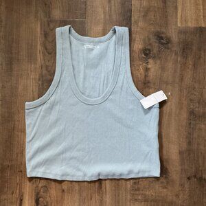 Abercrombie & Fitch Soft Ribbed Cropped Tank Top Blue | Size XL | NWT